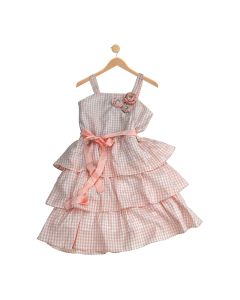 Girl's Pink and White Gingham Dress