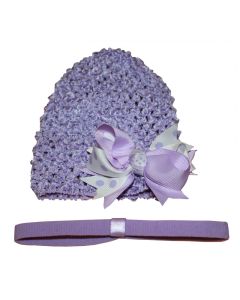 Infant Waffle Hat Bow Headband