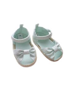 Blue Checked Soft Sole Crib Sandals