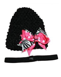 Infant Waffle Hat Zebra Knot Headband