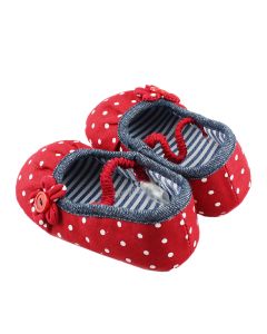 Baby Girls Red Flower Shoes