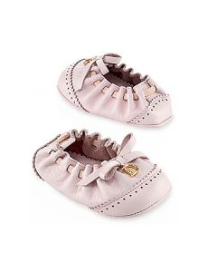 Baby Dior Pink Leather Ballerina Shoe