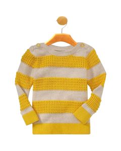 Boatneck Yellow Striped Knit Top