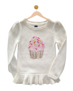 White Cupcake Flounce Sweater