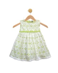 Contrast Lime White Dress