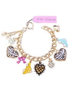 Zebra Gold Heart Charm Bracelet