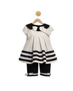 Baby Girls White/ Navy Sailor Outfit