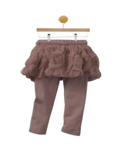 Brown Tulle Rosette 2 in 1 Skirt Legging Set