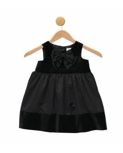 Black Velvet Satin Holiday Party Dress