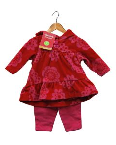 Two-Piece Baby Girl Red Top and Pants Set