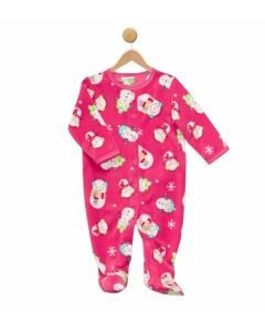 Pink Fleece Snowman Pajamas