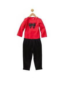 Red Polka Dot Bodysuit And Pants Set