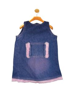 Denim & Pink Fur Toddler Outfit