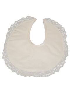 Embroidered Satin White Bib