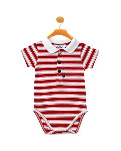 Baby Dior Short-Sleeve Striped Onesie