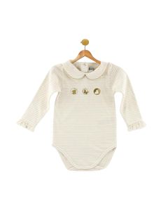 Baby Dior Metallic Striped Jersey Onesie