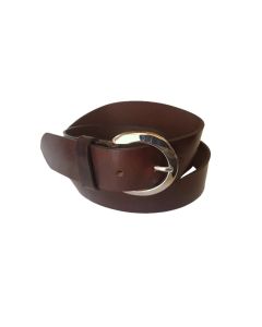 Leather Silver buckle Western belt