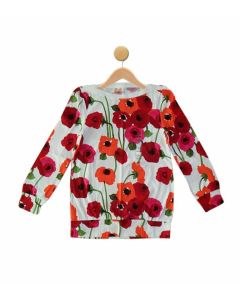 White Poppy Floral Tunic Top