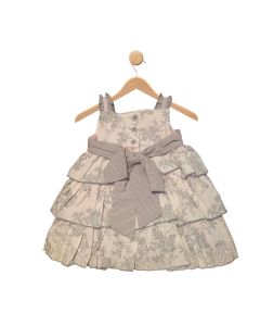 Girls Pink Gray Print Dress