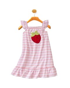 Girls Strawberry Pink Stripe Gown Nightgown