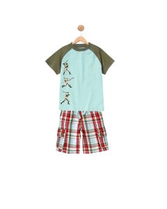 Batter Tee & Plaid Cargo Shorts set