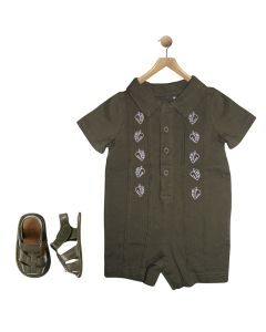 Boy Caterpillar Fella One Piece Romper Shoes