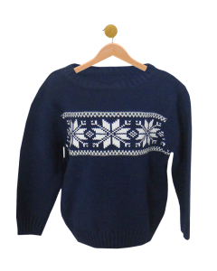 Boy's Festive Celebrations Blue Fair Isle Sweater