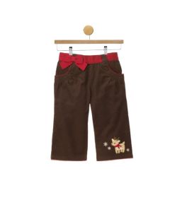 Brown Corduroy Reindeer Pants