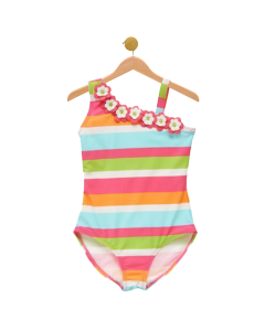 Flowery Stripe Swimsuit