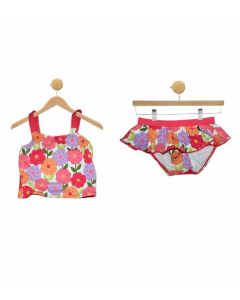 Girls Posies Flower Two-Piece SwimSuit