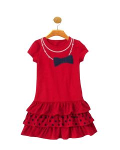 Gymboree Girls Red Necklace Bow Dress