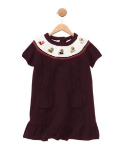 Girls Puppy Dog Sweater Dress