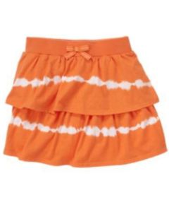 Orange Dye Tiered Skirt