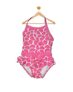 Pink Giraffe one piece bathing suit