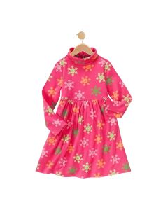 Pink Snowflakes Turtleneck Dress