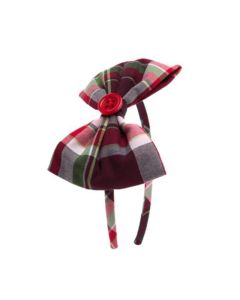 Pups & Kisses Plaid Bow Headband