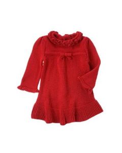 Baby Girls RED Pointelle Sweater Dress