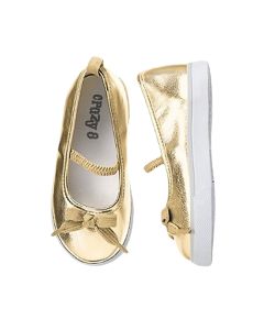 Girl's Gold Flat Shoe