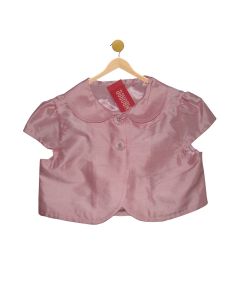 Spring Pink Silk Cropped Jacket Dress Coat