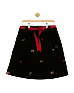 Gilrs Black Velvet Skirt