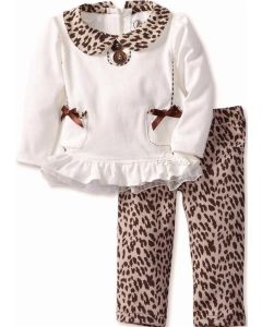 Ivory & Leopard Top Legging Clothes