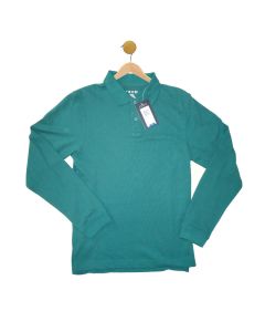 Long Sleeve Polo Boy's Forest Green