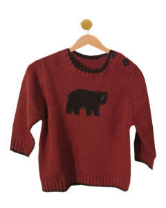 Boys Red Bear Sweater