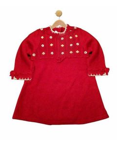 Red Woven Wool Dress