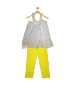 Yellow & White Tank Тop & Pants Set