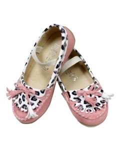 Leopard lacing casual deck kids girl shoes