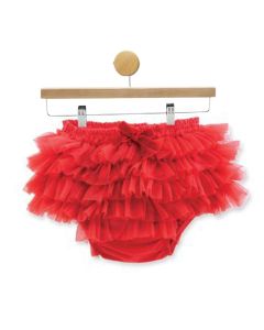 New Red Chiffon Ruffle Bloomer Diaper Cover