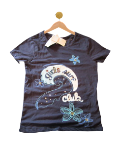 Tropical Bloom Navy Blue Girls Surf Club T-Shirt Top