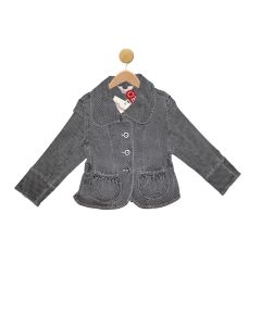 Black Polka Dot Denim Jacket