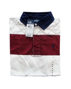 Boy Burgundy Striped Rugby Shirt